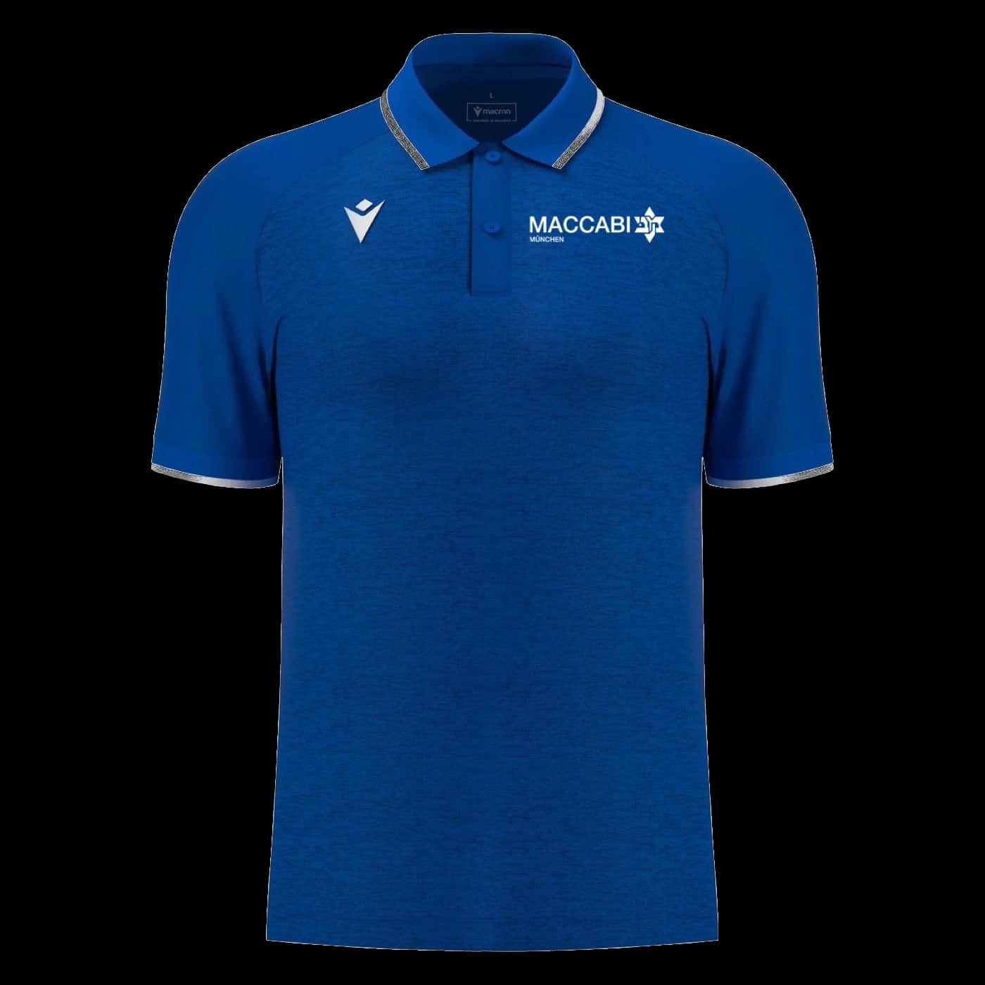 Royalblau-weißes Maccabi München Fußball-Poloshirt
