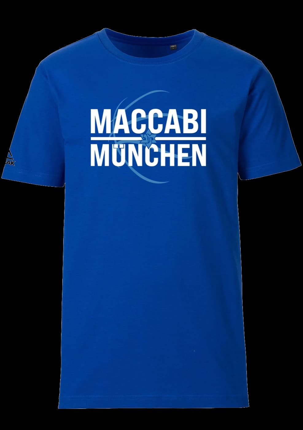 Freigestelltes blaues Maccabi München T-Shirt
